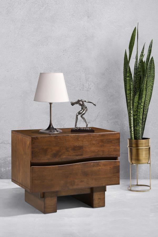 Coaster Genevieve 2-Drawer Rectangular Nightstand Dark Brown-Washburn's Home Furnishings