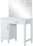 Coaster Vanity Mirror w/Led Lights in White-Washburn's Home Furnishings