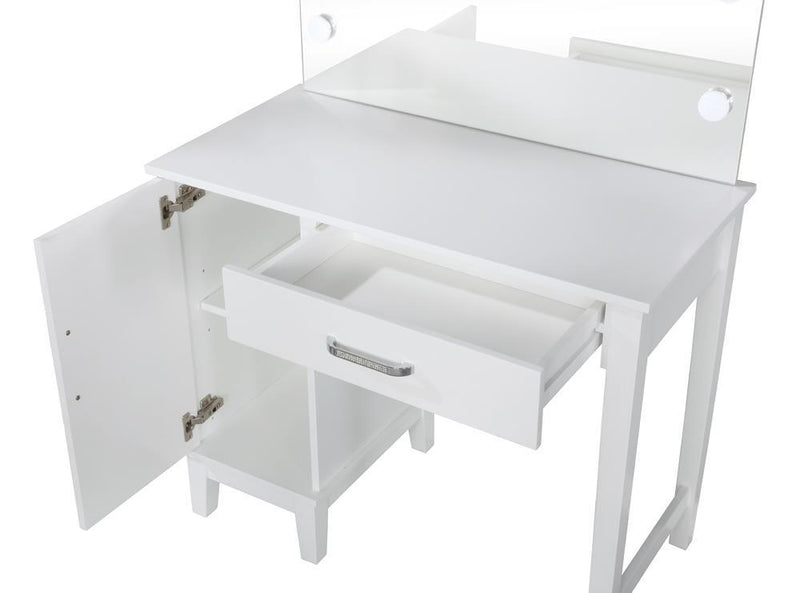 Vanity Set With Led Lights - White-Washburn's Home Furnishings