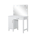 Coaster Vanity Set(Desk, Stool, Mirror) W/Led Lights in White Bundle-Washburn's Home Furnishings