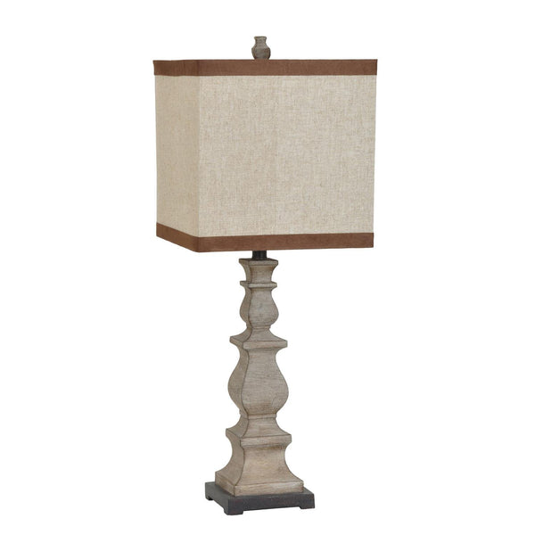 Crestview Burgess Resin Sundal Wood Finish Table Lamp 32"Ht-Washburn's Home Furnishings