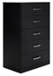 Finch - Black - Five Drawer Chest - 46" Height-Washburn's Home Furnishings