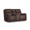 Flexsteel Alister Leather Power Gliding Loveseat w/Power Headrests & Lumbar in Burnt Umber-Washburn's Home Furnishings