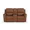 Flexsteel Henry Leather Power Reclining Loveseat with Console & Power Headrests & Lumbar in Caramel-Washburn's Home Furnishings