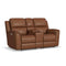 Flexsteel Henry Leather Power Reclining Loveseat with Console & Power Headrests & Lumbar in Caramel-Washburn's Home Furnishings