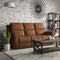 Flexsteel Henry Leather Power Reclining Sofa with Power Headrests & Lumbar in Caramel-Washburn's Home Furnishings