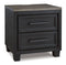 Foyland Black Two Drawer Nightstand-Washburn's Home Furnishings