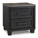 Foyland Black Two Drawer Nightstand-Washburn's Home Furnishings