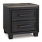 Foyland Black Two Drawer Nightstand-Washburn's Home Furnishings