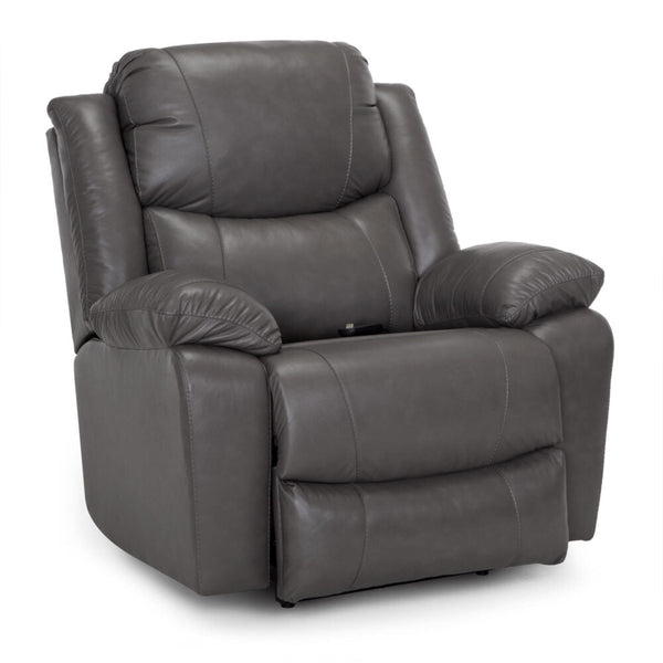 Franklin Caesar Leather Recliner in Antigua Dark Gray-Washburn's Home Furnishings