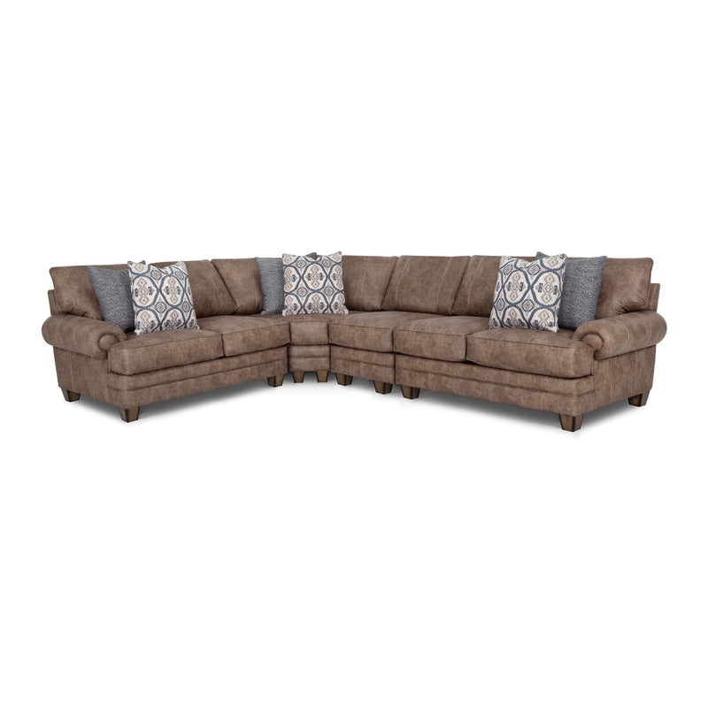 Franklin Sicily 4 Piece Sectional w/Left & Right Loveseat in Chief Hazelnut-Washburn's Home Furnishings