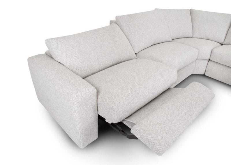 Franklin Toronto 5 Piece Power Reclining Sectional w/USB Charger in Meade Dove-Washburn's Home Furnishings