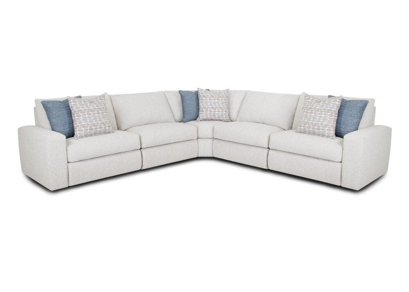 Franklin Toronto 5 Piece Power Reclining Sectional w/USB Charger in Meade Dove-Washburn's Home Furnishings