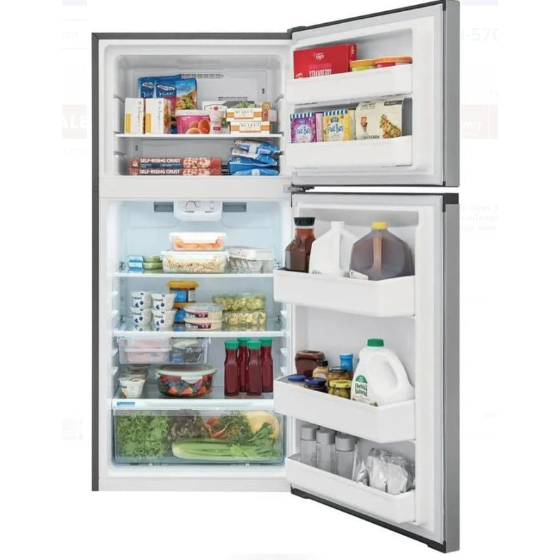 Frigidaire 13.9 Cu. Ft. Top Freezer Refrigerator in Brushed Steel-Washburn's Home Furnishings