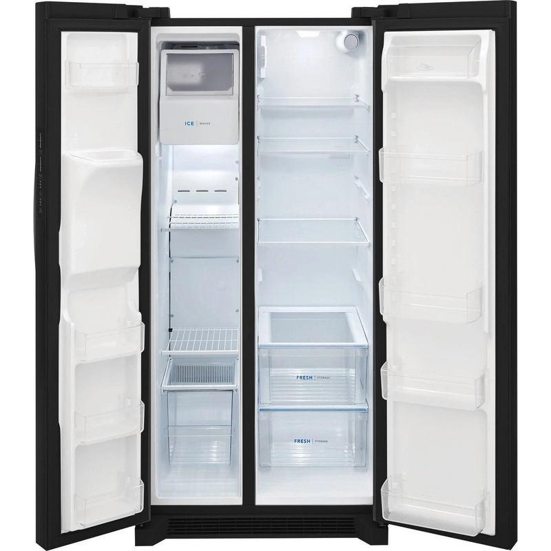Frigidaire 22.2 Cu Ft Side by Side Refrigerator in Black-Washburn's Home Furnishings