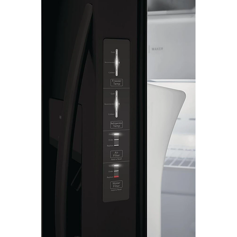 Frigidaire 25.5 Cu Ft Side by Side Refrigerator in Black-Washburn's Home Furnishings