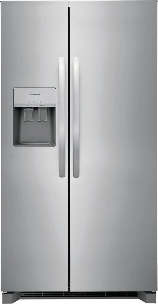 Frigidaire 25.6 Cu. Ft. 36'' Standard Depth Side by Side Refrigerator in Stainless-Washburn's Home Furnishings