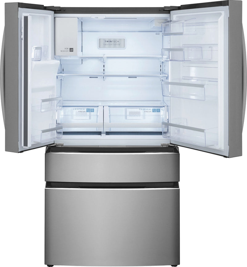 Frigidaire 27 Cu. Ft. 4 Door French Door Refrigerator, dispense - Smudge proof Stainless-Washburn's Home Furnishings