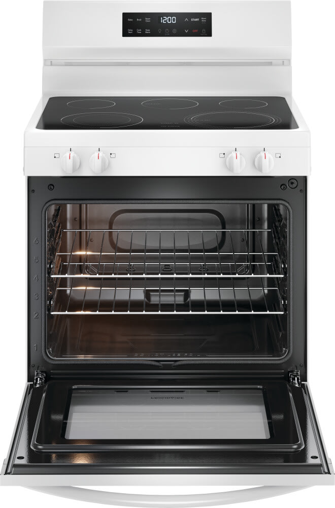 Frigidaire 30" Electric Range w/Steam Clean in White-Washburn's Home Furnishings