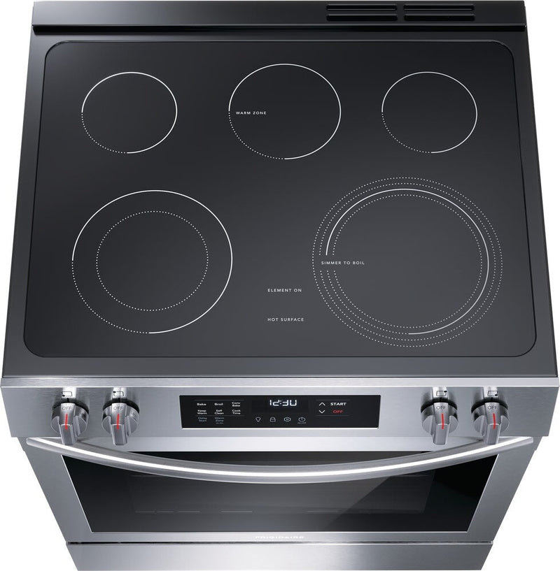 Frigidaire 30" Front Control Electric Range, smooth top, ADA - Stainless-Washburn's Home Furnishings