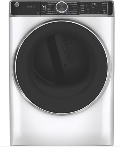 GE 7.8 cu. ft. Capacity Smart Front Load Electric Dryer with Steam and Sanitize Cycle - White-Washburn's Home Furnishings