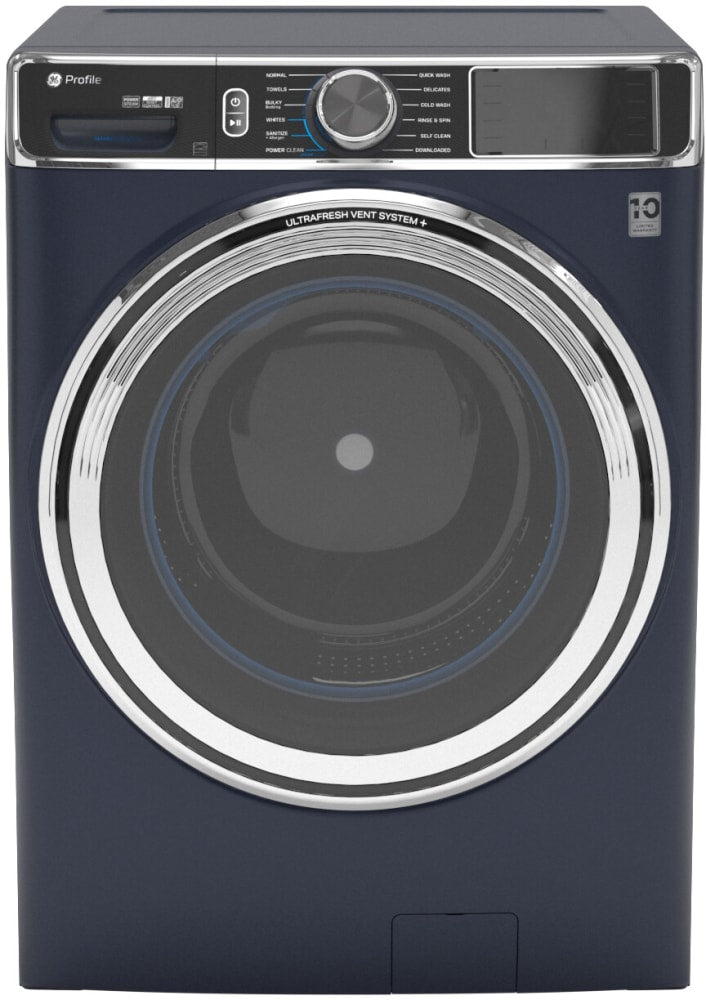 GE Profile 5.3 CuFt Front Load Washer in Sapphire Blue-Washburn's Home Furnishings