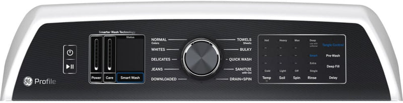 GE Profile 5.4 cu. ft. High-Efficiency Smart Top Load Washer with Quiet Wash Dynamic Balancing Technology in White-Washburn's Home Furnishings