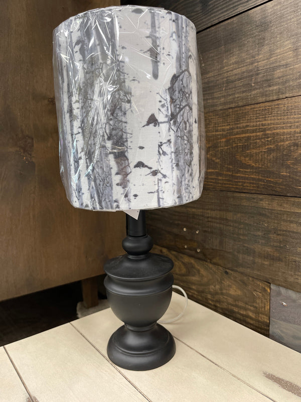 Ganz Mini Black Accent Lamp w/Birch Shade-Washburn's Home Furnishings