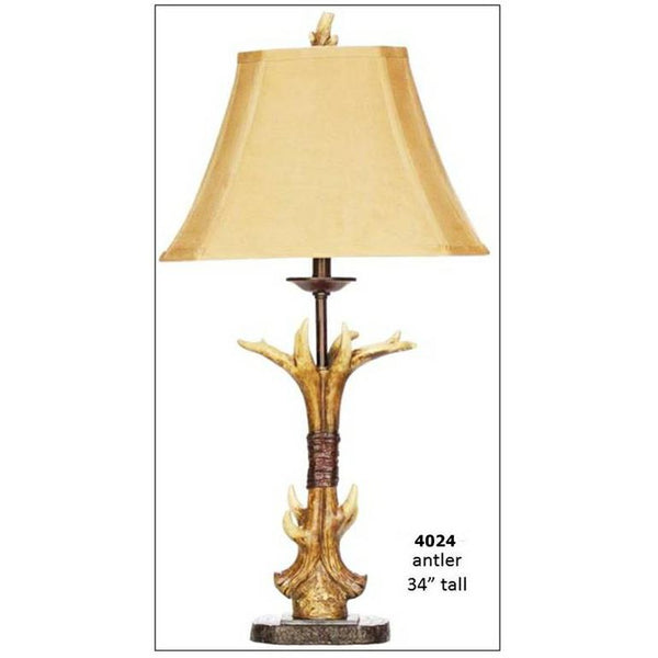 H & H Antler Lamp 34" H-Washburn's Home Furnishings