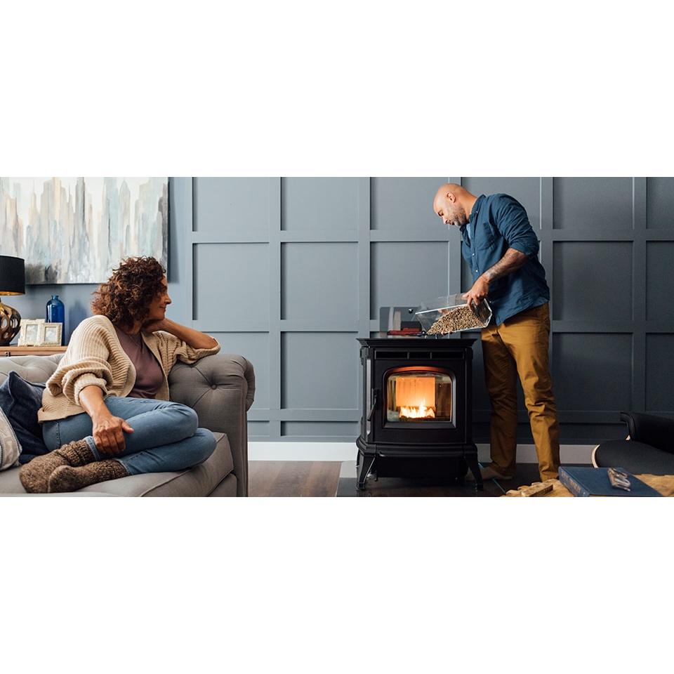 Harman Absolute63 pellet stove in residential setting