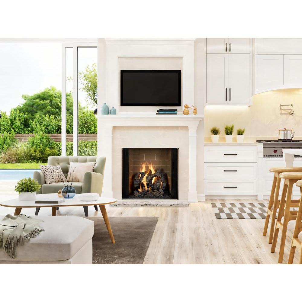 Open hearth fireplace. Official series illustration; size and optional finishing may differ from this model.