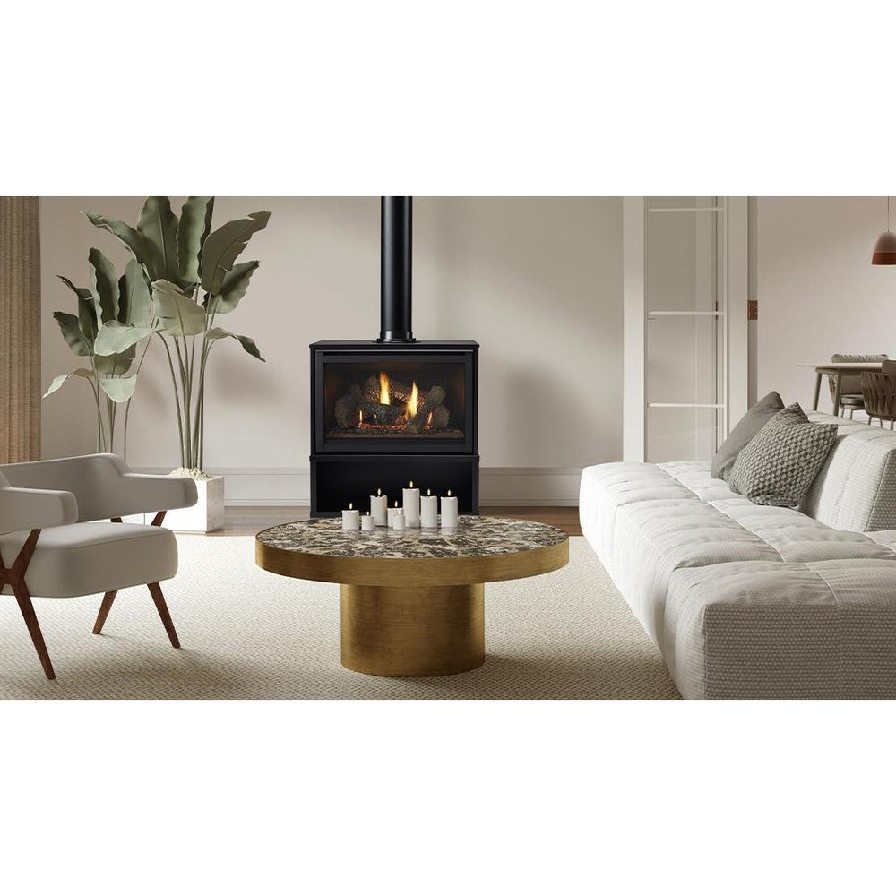 Supreme CK30 freestanding gas fireplace. Official series image; size, front and optional finishes may differ from the quoted configuration.