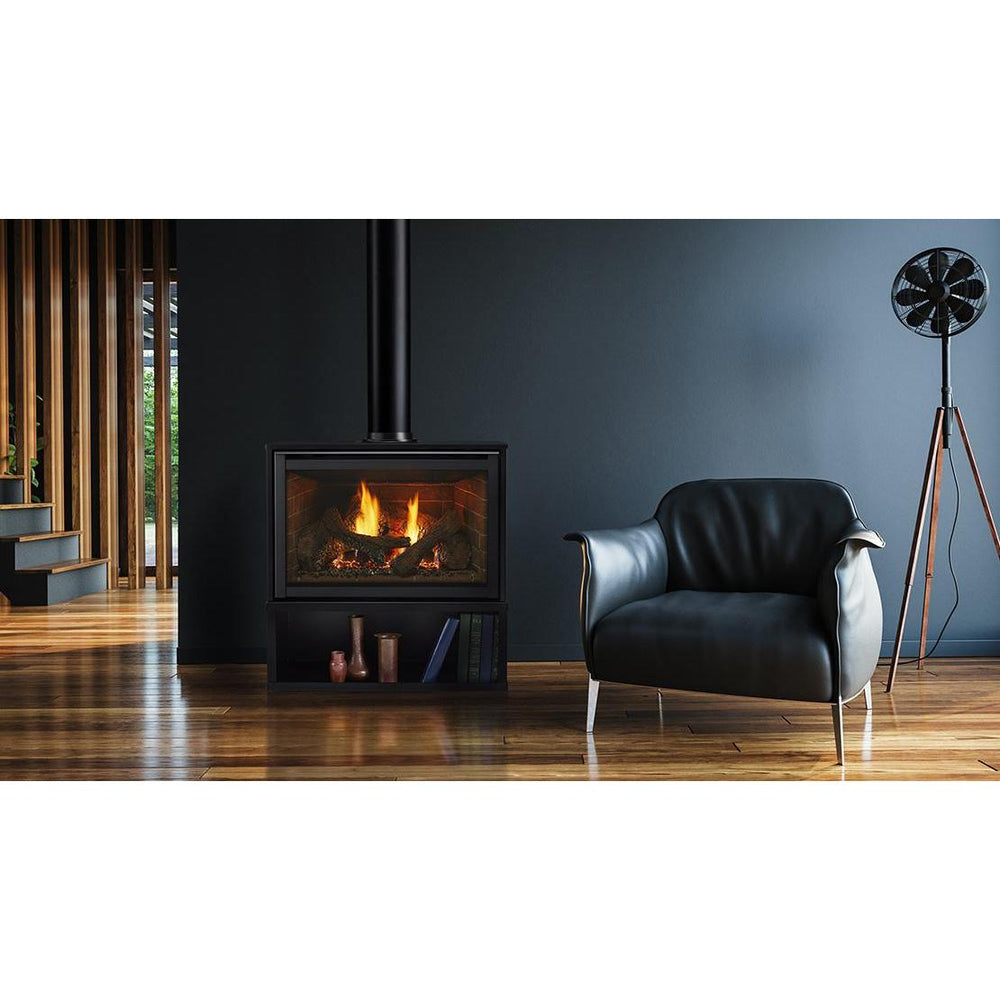 Supreme CK30 freestanding gas fireplace. Official series image; size, front and optional finishes may differ from the quoted configuration.