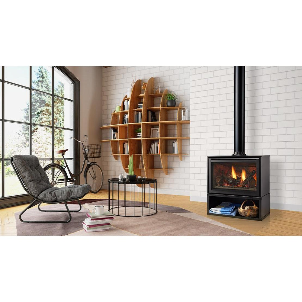 Supreme CK30 freestanding gas fireplace. Official series image; size, front and optional finishes may differ from the quoted configuration.