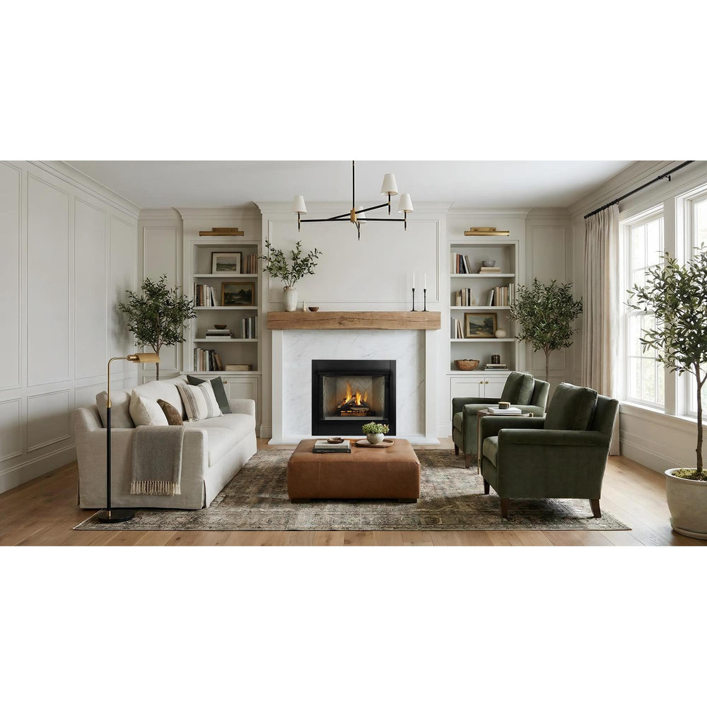 Open hearth fireplace. Official series illustration; size and optional finishing may differ from this model.