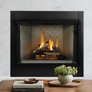 Open hearth fireplace. Official series illustration; size and optional finishing may differ from this model.