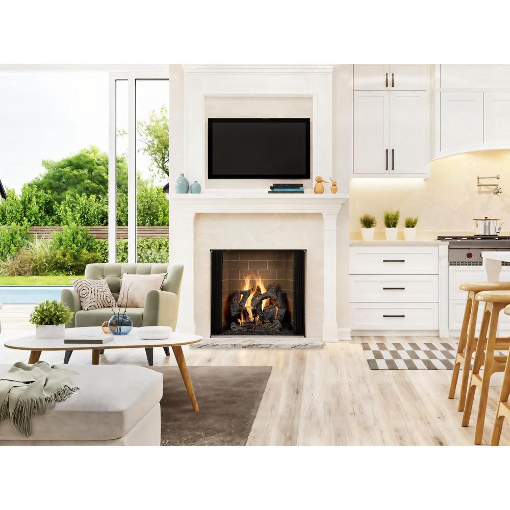 Open hearth fireplace. Official series illustration; size and optional finishing may differ from this model.
