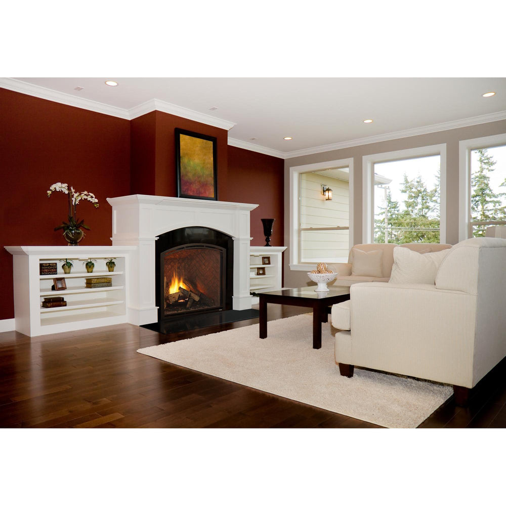 Heirloom36_room_FirescreenArch_Herringbone — official Heirloom Series Gas Fireplace series image; may show a different size and separately selected options