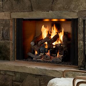 Open hearth fireplace. Official series illustration; size and optional finishing may differ from this model.
