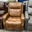 Hi-Rock Brighton Power Leather Recliner in Cedar-Washburn's Home Furnishings