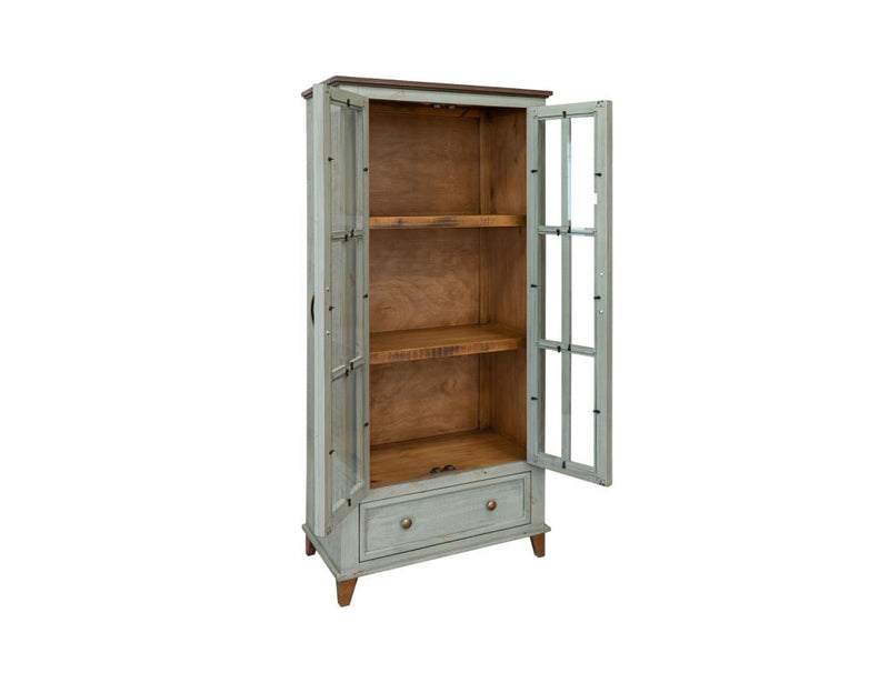 IFD Toscana 1 Drawer 2 Glass Doors Cabinet-Washburn's Home Furnishings