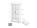 IFD Toscana 1 Drawer 2 Glass Doors Cabinet-Washburn's Home Furnishings