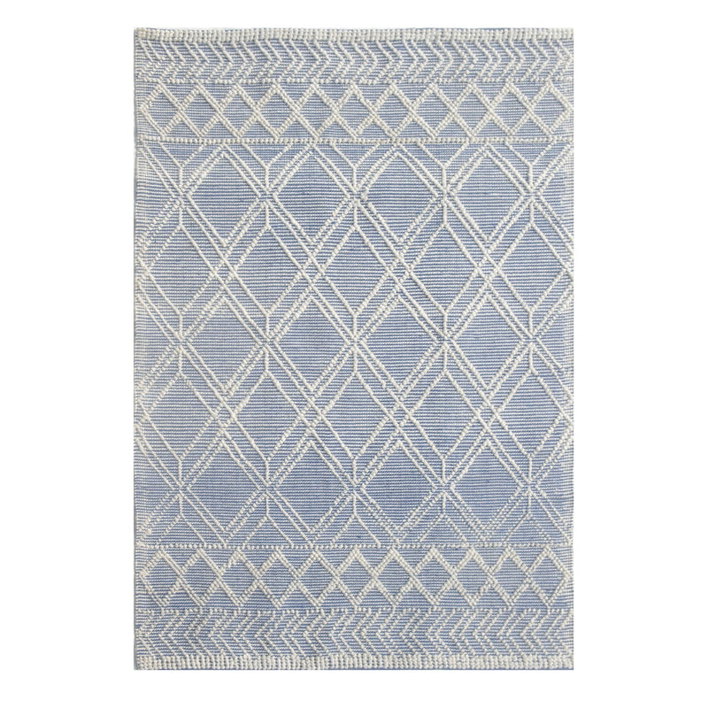 KAS 7724 Blue Ivory Geo 5' x 7' Area Rug-Washburn's Home Furnishings