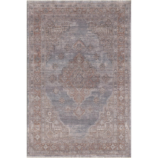 KAS Adele Grey Blush Medallion Area Rug 7'5"x7'x8"-Washburn's Home Furnishings