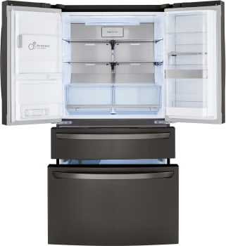 LG 29.5-cu ft 4-Door Smart French Door Refrigerator w/Dual Ice Maker & Door within Door (Fingerprint Resistant Steel)- Black Stainless-Washburn's Home Furnishings