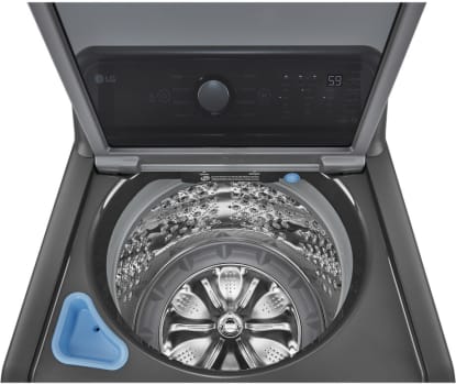 LG 5.0 cu. ft. Top Load Washer with Impeller, TurboDrum, SlamProof Glass Lid, & Water Plus - Middle Black-Washburn's Home Furnishings
