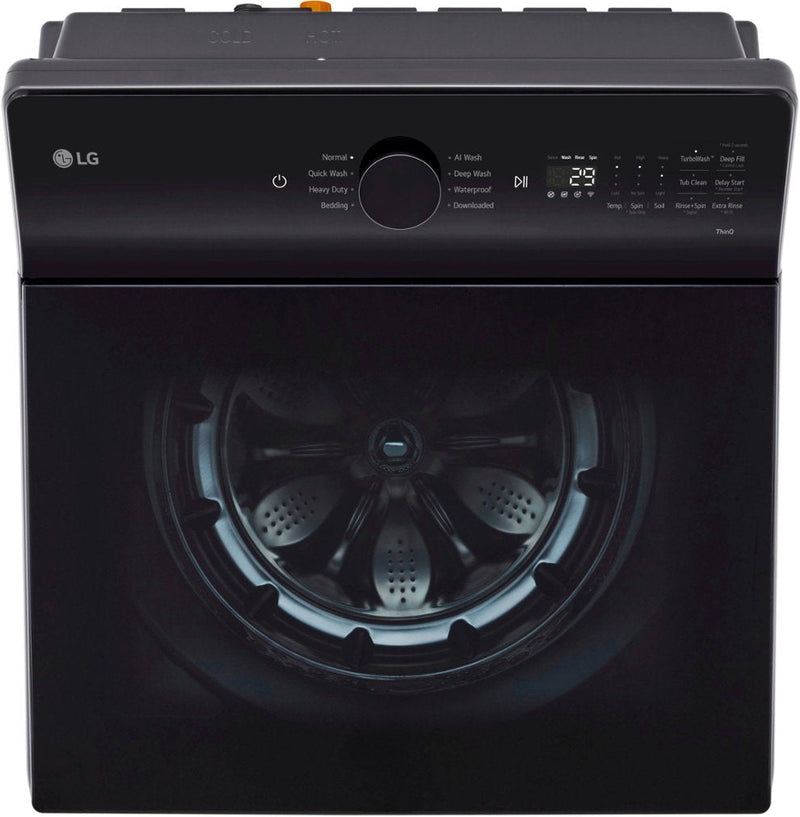 LG 5.5 cu. ft. Mega Capacity Top Load Washer with Impeller-Matte Black-Washburn's Home Furnishings