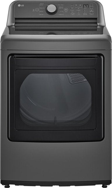 LG 7.3 cu. ft. Ultra Large Capacity Rear Control Electric Energy Star Dryer with Sensor Dry - Middle Black-Washburn's Home Furnishings