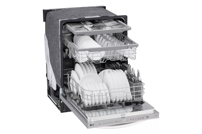 LGDishwasher 46DB with QuadWash Pro and Dynamic Heat Dry in Stainless.-Washburn's Home Furnishings