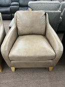 Leather Italia Cammack Chair in Sandy Brown Leather-Washburn's Home Furnishings